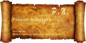 Petrov Nikolett névjegykártya