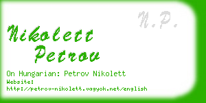 nikolett petrov business card